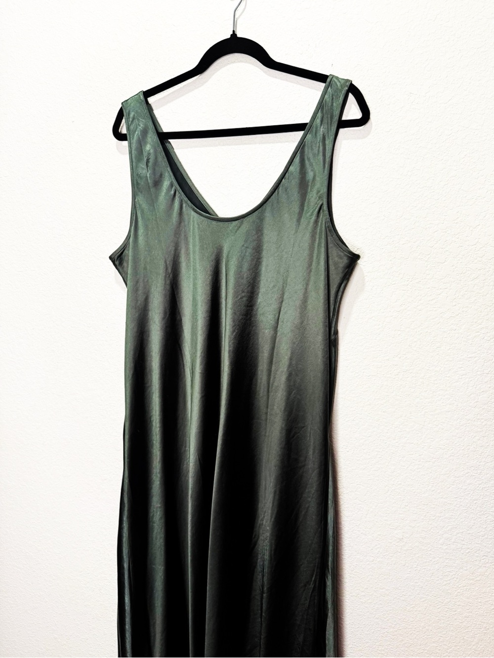Soma Weekend Shiny Satin Maxi Dress Lounge Slit - Picture 3 of 6